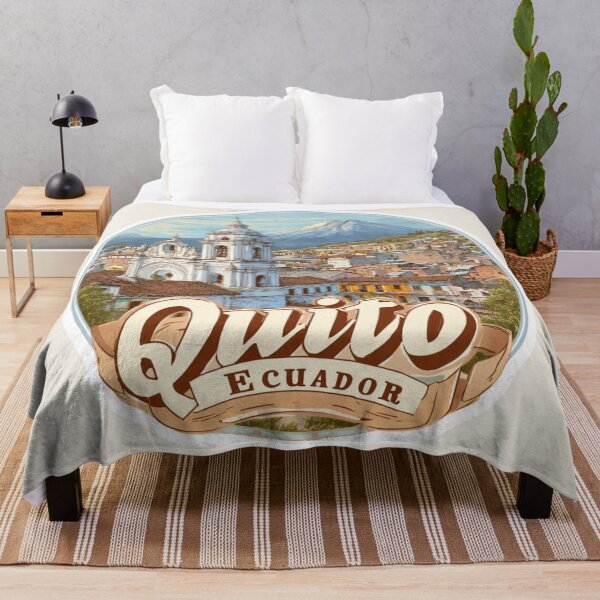 Item preview, Quito Ecuador Vintage Travel Sticker Retro Colonial City & Volcano Design designed and sold by Blurbean.