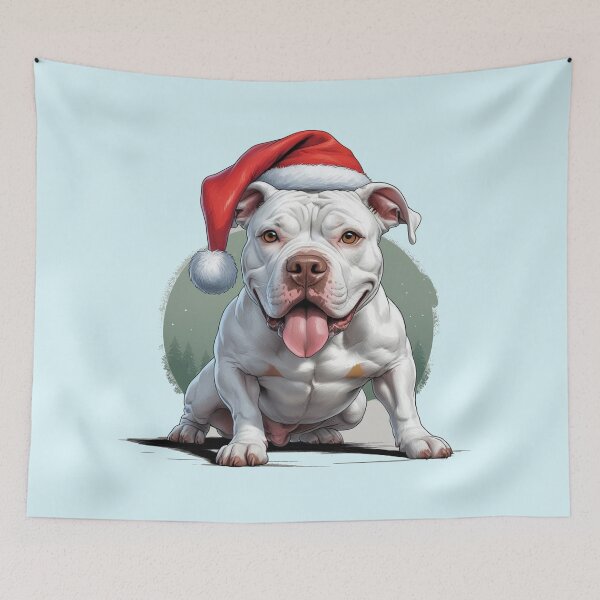 Item preview,  White Pitbull Christmas Dog lover designed and sold by PetArt  ⭐⭐⭐⭐⭐.