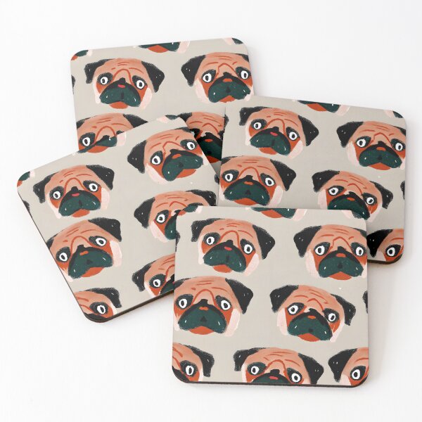 Item preview, Grey Background Pug Pattern designed and sold by dreampik.