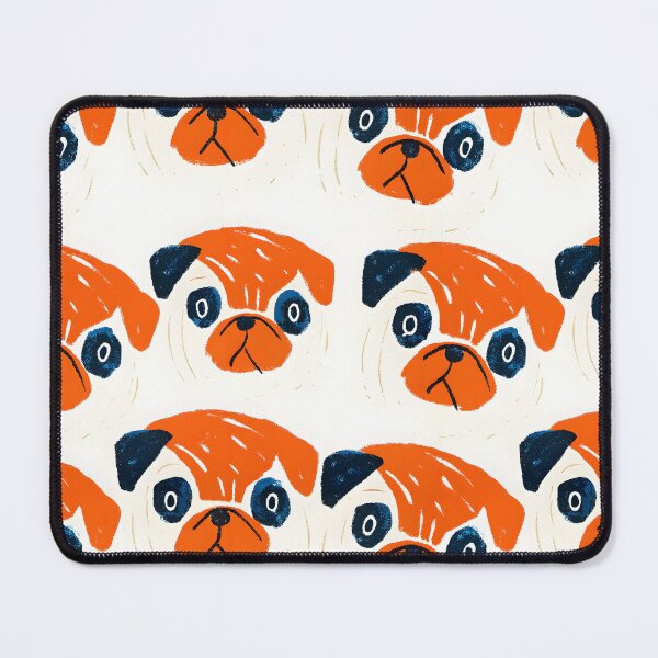 Item preview, Orange and White Pug Faces Pattern designed and sold by dreampik.