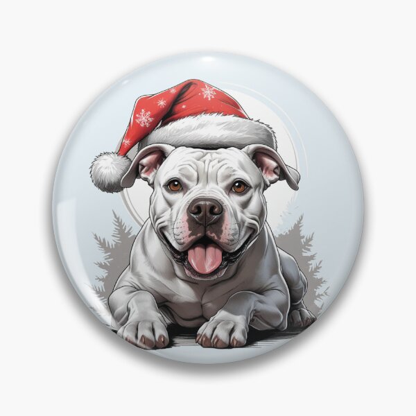 Item preview, White Pitbull Christmas Dog lover designed and sold by PetArt  ⭐⭐⭐⭐⭐.