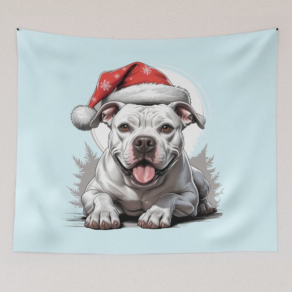 Item preview, White Pitbull Christmas Dog lover designed and sold by PetArt  ⭐⭐⭐⭐⭐.