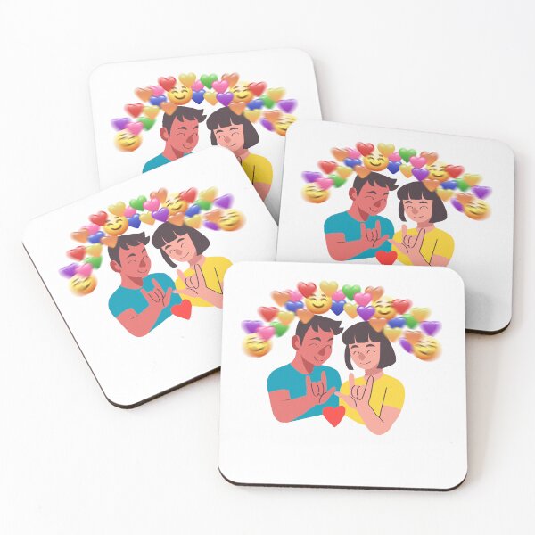 Item preview, ASL I Love You Couple JPG Sticker | Romantic Emoji Hearts Design designed and sold by NewIndianProducts.