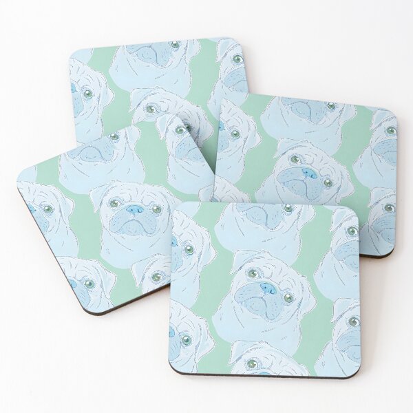 Item preview, Light Blue Pug Pattern designed and sold by dreampik.