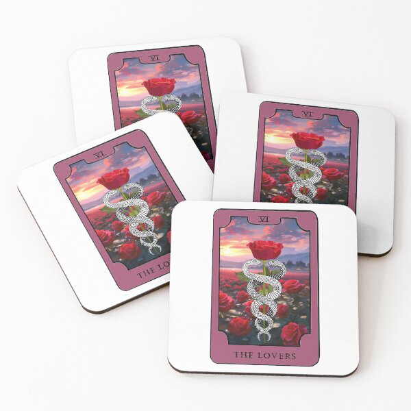 Item preview, The Lovers - Snake Tarot Card designed and sold by MadsMarket.