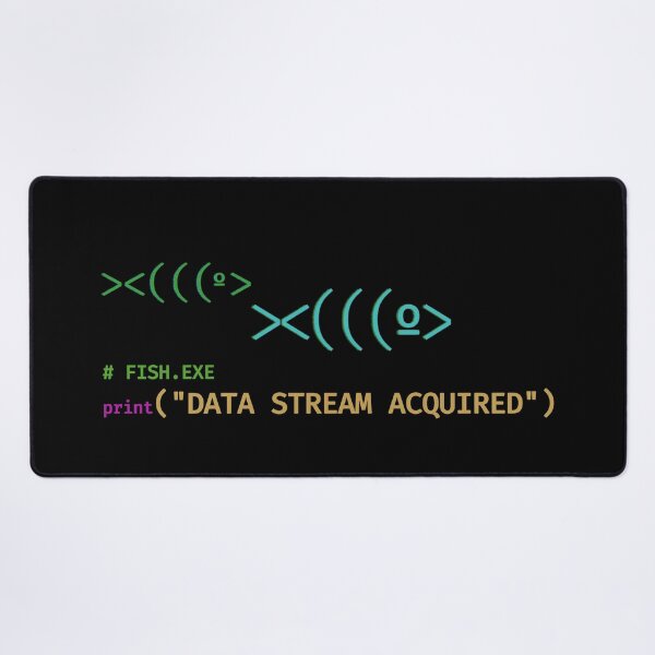 Item preview, Data Stream Acquired Fish Art | Funny ASCII Code Meme | Programmer Fishing Joke | Cute Geek Gift | Pixel Art T-Shirt designed and sold by S.S.S.