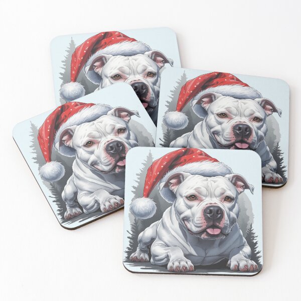 Item preview, White Pitbull Christmas Dog lover designed and sold by PetArt  ⭐⭐⭐⭐⭐.