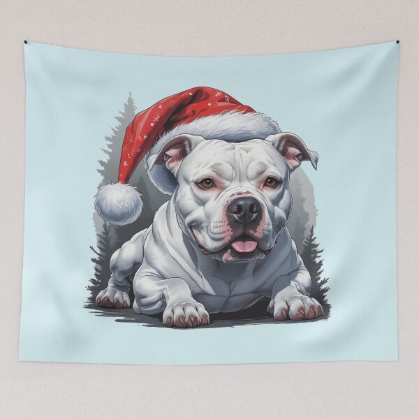 Item preview, White Pitbull Christmas Dog lover designed and sold by PetArt  ⭐⭐⭐⭐⭐.