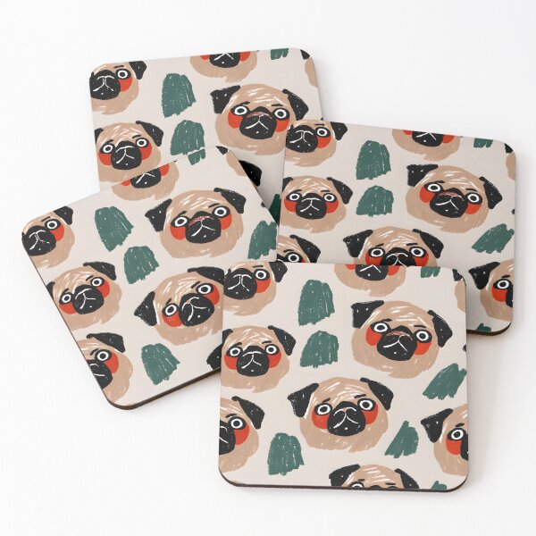 Item preview, Orange and Green Pug Pattern designed and sold by dreampik.