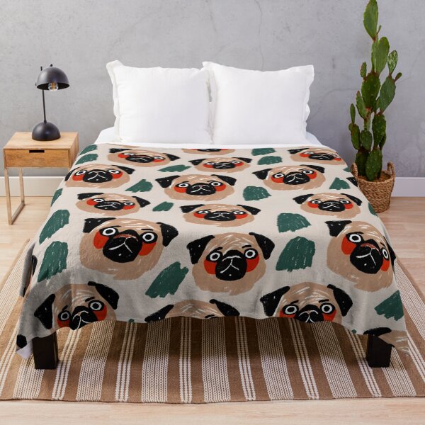 Item preview, Orange and Green Pug Pattern designed and sold by dreampik.