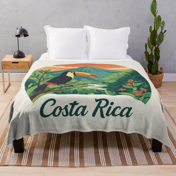 Item preview, Costa Rica Vintage Travel Sticker Retro Jungle Toucan & Volcano Design designed and sold by Blurbean.