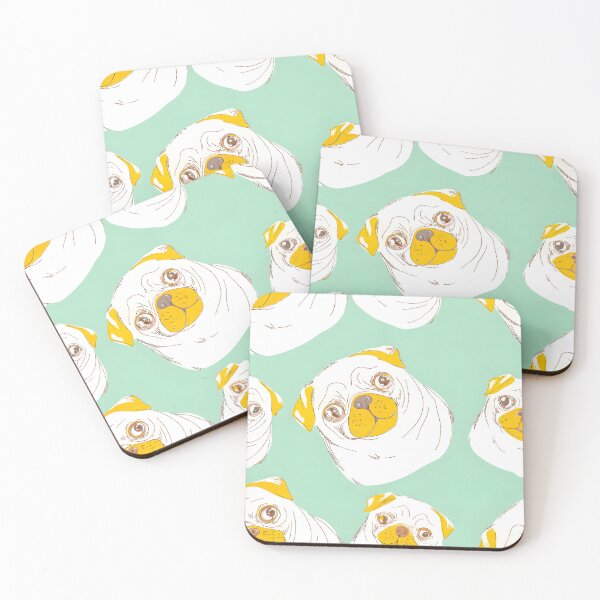 Item preview, Mint Green Pug Pattern designed and sold by dreampik.