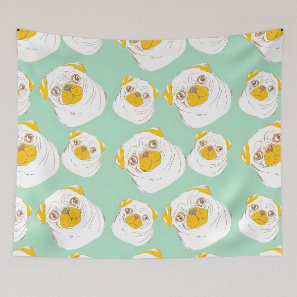 Item preview, Mint Green Pug Pattern designed and sold by dreampik.