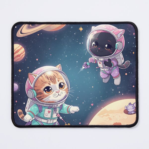 Item preview, Pastel Kitty Duo: Astro-Cats Exploring the Galaxy designed and sold by MoonlitDoodles1.