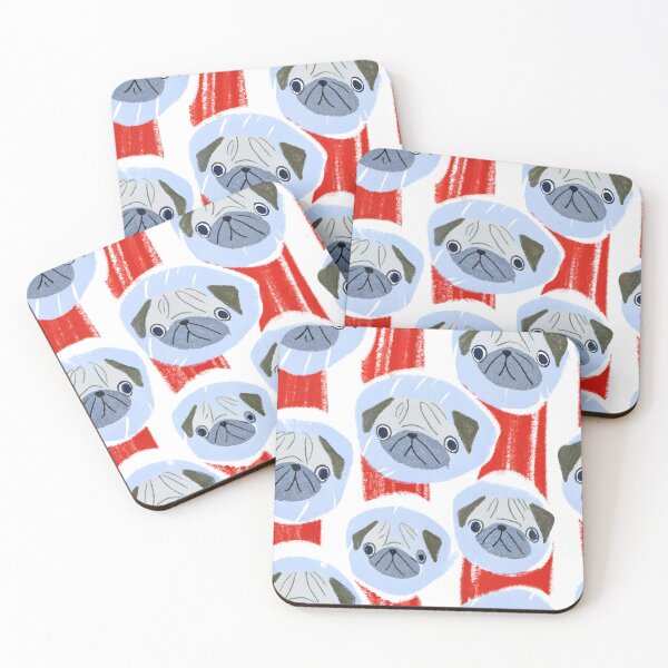 Item preview, Blue and Red Pug Circle Pattern designed and sold by dreampik.