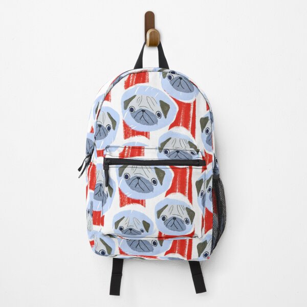 Item preview, Blue and Red Pug Circle Pattern designed and sold by dreampik.