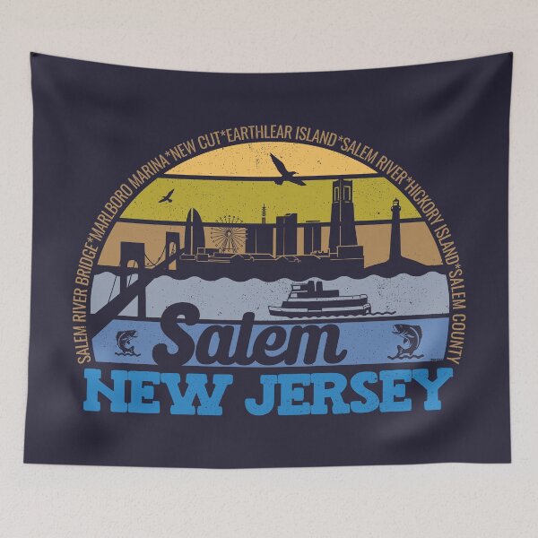 Item preview, Salem New Jersey Sunset Retro Vintage Local Pride Logo designed and sold by CRHPOD20.