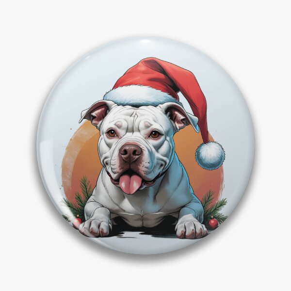 Item preview, White Pitbull Christmas Dog lover designed and sold by PetArt  ⭐⭐⭐⭐⭐.