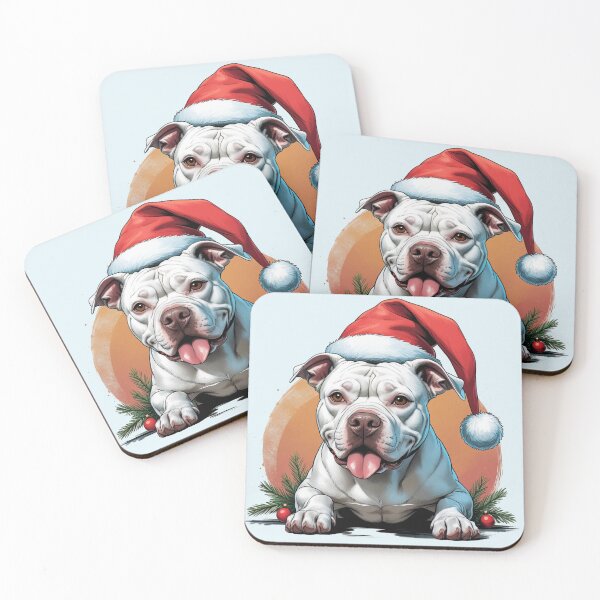 Item preview, White Pitbull Christmas Dog lover designed and sold by PetArt  ⭐⭐⭐⭐⭐.