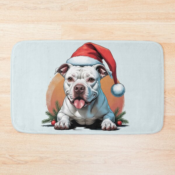 Item preview, White Pitbull Christmas Dog lover designed and sold by PetArt  ⭐⭐⭐⭐⭐.