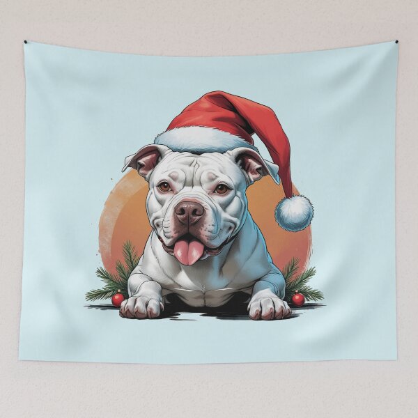 Item preview, White Pitbull Christmas Dog lover designed and sold by PetArt  ⭐⭐⭐⭐⭐.