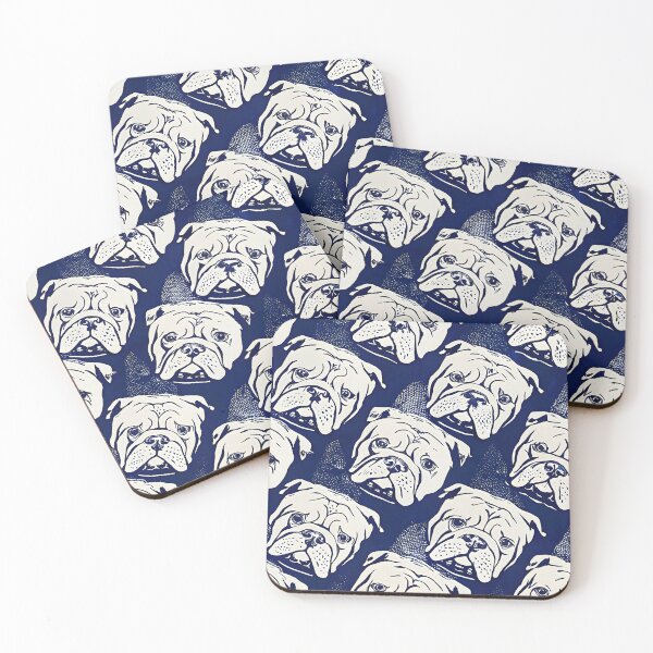 Item preview, Blue and White Pug Pattern designed and sold by dreampik.