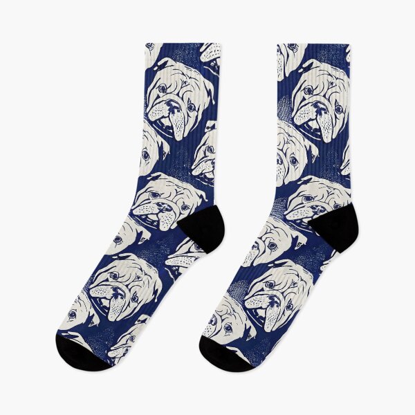 Item preview, Blue and White Pug Pattern designed and sold by dreampik.