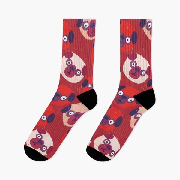 Item preview, Red Background Pug Pattern designed and sold by dreampik.