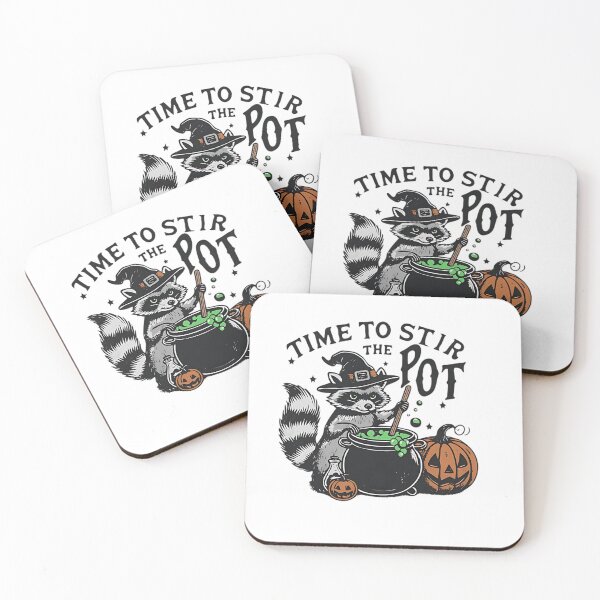 Item preview, Time to Stir the Pot: Raccoon Witch Halloween Art designed and sold by ChaaiTee.