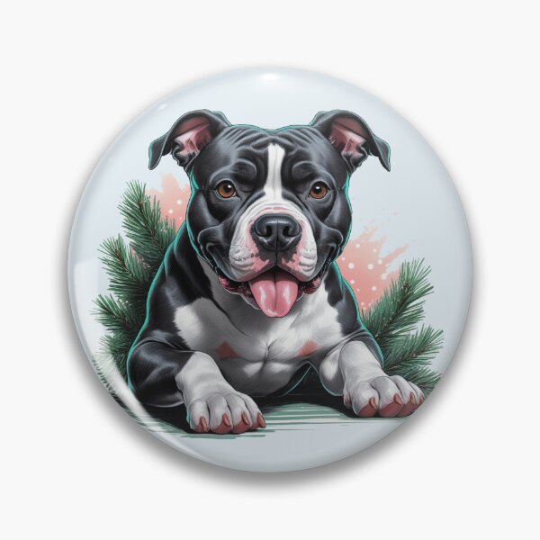 Item preview, Black and White Pitbull Christmas Dog lover designed and sold by PetArt  ⭐⭐⭐⭐⭐.