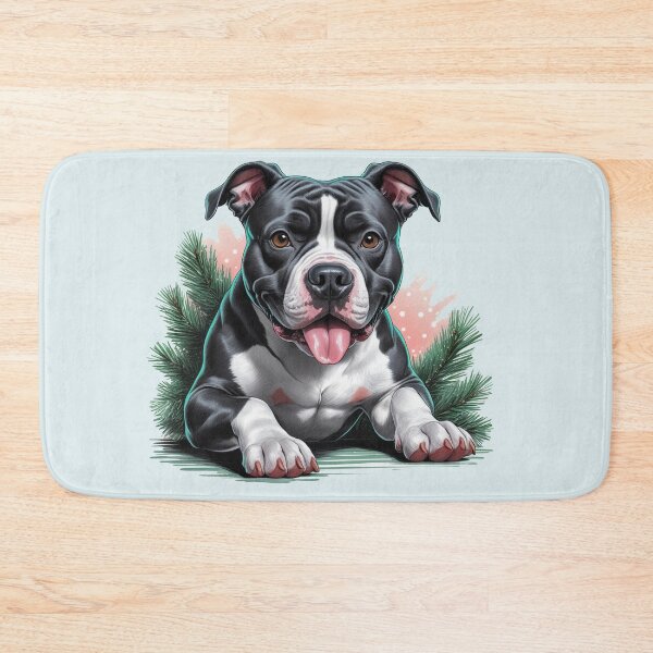 Item preview, Black and White Pitbull Christmas Dog lover designed and sold by PetArt  ⭐⭐⭐⭐⭐.