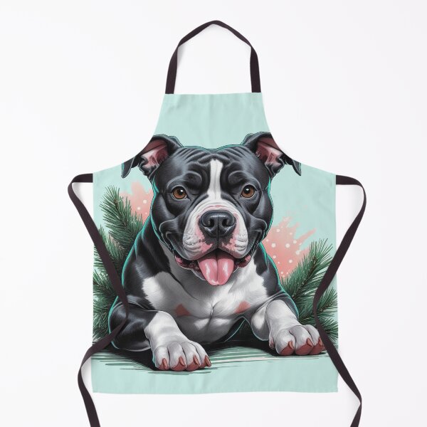 Item preview, Black and White Pitbull Christmas Dog lover designed and sold by PetArt ⭐⭐⭐⭐⭐.