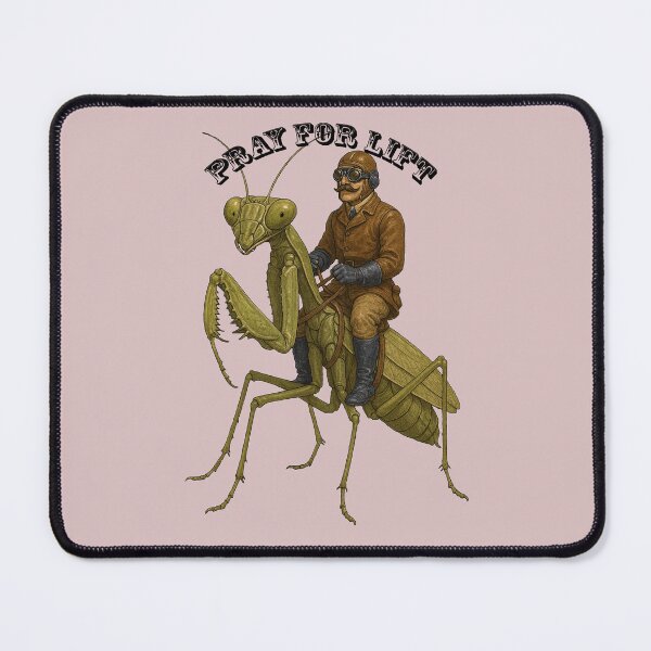 Item preview, Vintage Pilot with Leather Jacket and Goggles Riding a Giant Praying Mantis URM designed and sold by urmaddad.
