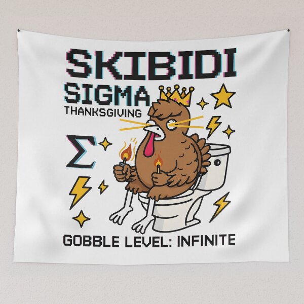 Item preview, Skibidi Sigma Thanksgiving Turkey Meme Art designed and sold by AnnDesignStudio.