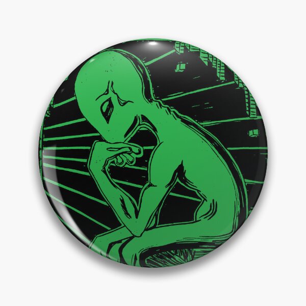 Item preview, Linocut Alien Thinker designed and sold by *luckysol*.