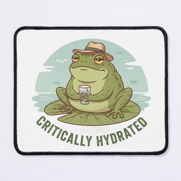 Item preview, ​Funny Critically Hydrated Toad Art  designed and sold by Irinuca Gifts.