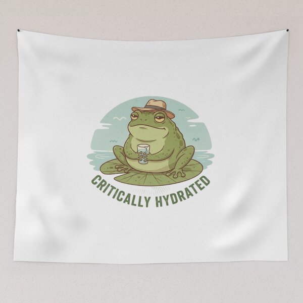 Item preview, ​Funny Critically Hydrated Toad Art  designed and sold by Irinuca Gifts.