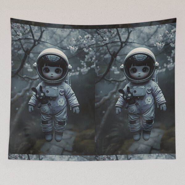 Item preview, Dark Chibi Astro Doll Ethereal Ghost Companion Terror Bunny designed and sold by MoonlitDoodles1.