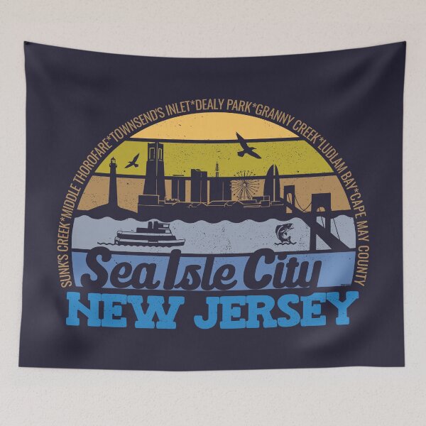 Item preview, Sea Isle City New Jersey Sunset Retro Vintage Local Pride Logo designed and sold by CRHPOD20.