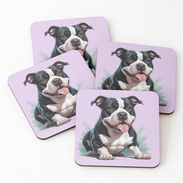 Item preview,  Black and White Pitbull Dog color art  designed and sold by PetArt  ⭐⭐⭐⭐⭐.