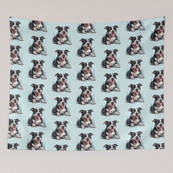 Item preview,  Black and White Pitbull Dog color art  designed and sold by PetArt  ⭐⭐⭐⭐⭐.
