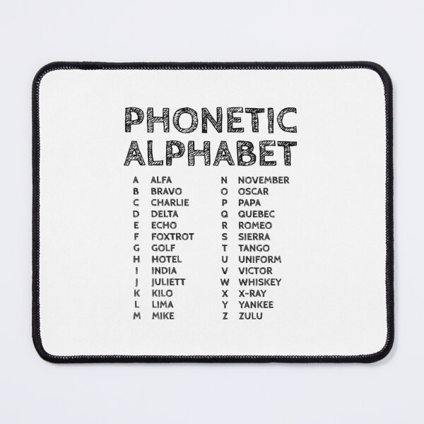 Item preview, NATO Phonetic Alphabet Chart – White & Black Edition designed and sold by AnnSign.