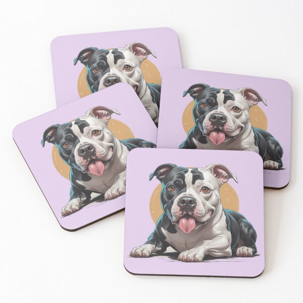 Item preview, Black and White Pitbull Dog color art  designed and sold by PetArt  ⭐⭐⭐⭐⭐.