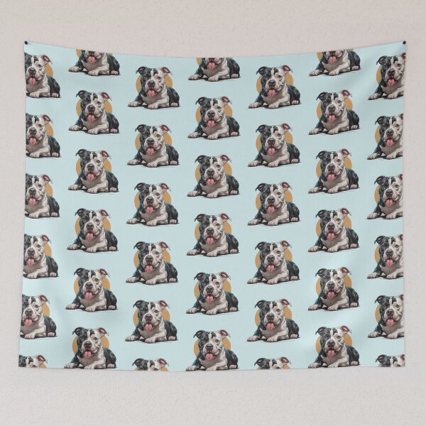 Item preview, Black and White Pitbull Dog color art  designed and sold by PetArt  ⭐⭐⭐⭐⭐.