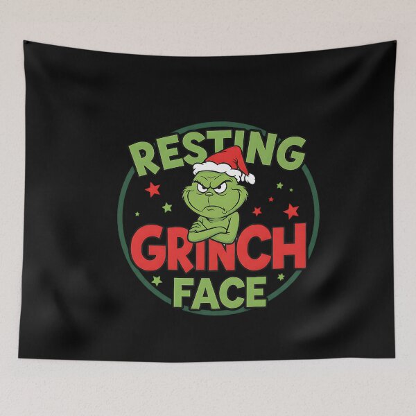 Item preview, Resting Grinch Face Christmas Cartoon Design designed and sold by Silent Watch Threads..