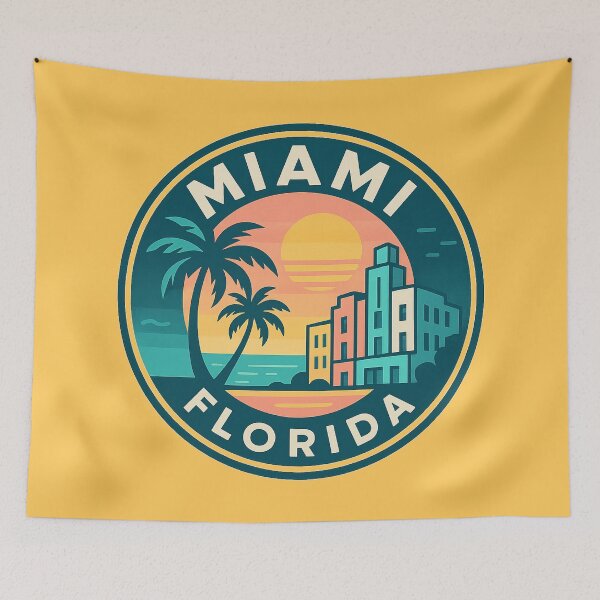 Item preview, Miami Florida Art Deco Sunset designed and sold by American Travels.