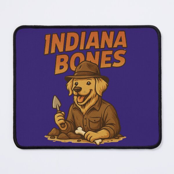 Item preview, Indiana Bones – Funny Dog Archaeologist Adventure Design designed and sold by OddJobsOnly.