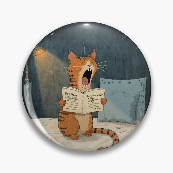 Item preview, Sleepy Reader Cat – Midnight Lessons in Nothingness designed and sold by Whimsical Hug.