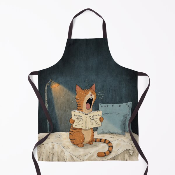 Item preview, Sleepy Reader Cat – Midnight Lessons in Nothingness designed and sold by Whimsical Hug.