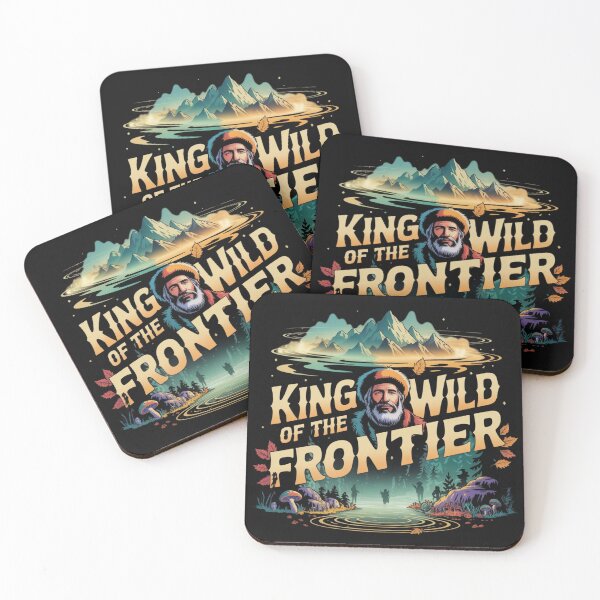 Item preview, Davy Crockett King of the Wild Frontier Surreal Sticker - Cyberpunk Wilderness Adventure T-Shirt with Goblincore Twist designed and sold by GeniePixel.